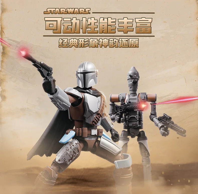 BLOKEES GV01 Star Wars Mandalorian Action Figure – Mando Djarin, Grogu, Boba Fett & Stormtrooper Collectible Toy Gift