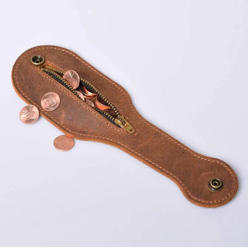 Genuine Leather Coin Purse for Men – Vintage Cowhide Multi-Function EDC Wallet and Waist Money Bag