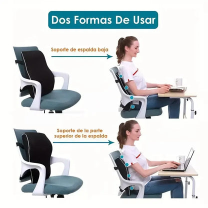 Memory Foam Non-Slip Car Seat Cushion - Supports Lumbar and Waist for Office and Gaming Chairs, Soft and Comfortable