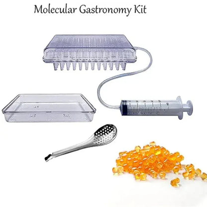 Caviar Maker Box – 96-Hole Spherification Dropper Molecular Gastronomy Kit with Spoon, Syringe, and Roe Sauce Dispenser