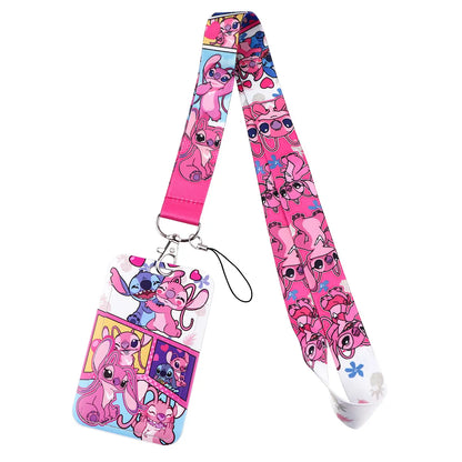 Cute Alien & Angel Cartoon Credential Holder Lanyard for Key, Card Badge & Gym Accessories