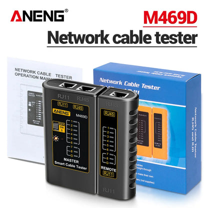 Professional Network Cable Tester M469D — RJ45/RJ11/RJ12 CAT5 UTP LAN Analyzer for Networking & Repair