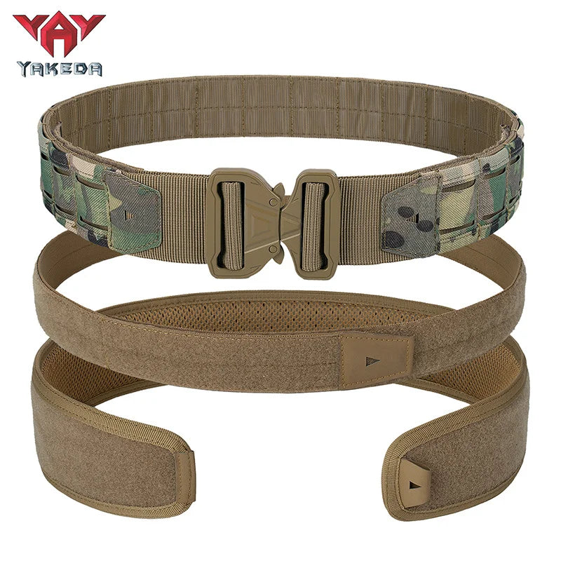 YAKEDA Battle Molle Riggers Belt – Heavy-Duty 3-in-1 Tactical Duty Belt with Anti-Slip Pad & Inner Belt