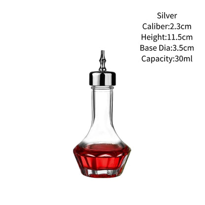 Vintage Glass Cocktail Bitters Bottles — Stainless Steel Cap Seasoning & Bar Accessories for Kitchen & Bartender Use