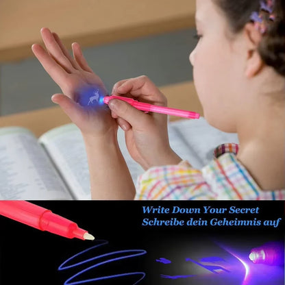 12-Pack Invisible Ink Spy Pens with UV Light — Magic Markers for Secret Messages, Party Favors & Kids’ Gifts