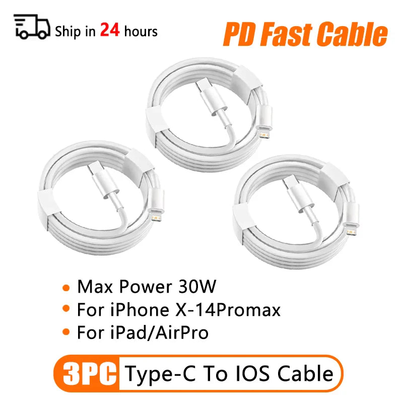 PD 60W USB-C to USB-C Fast Charging Cable – 2M Power Delivery Cord for iPhone 6-16 Series, iPad & USB-A Devices
