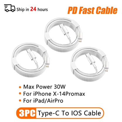 PD 60W USB-C to USB-C Fast Charging Cable – 2M Power Delivery Cord for iPhone 6-16 Series, iPad & USB-A Devices