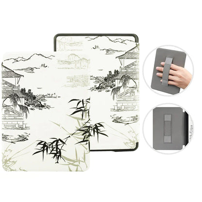 SA568B Leather Case for Kindle Paperwhite 12th Gen 2024 Signature Edition – 7-Inch Cover with Hand Strap & Auto Sleep