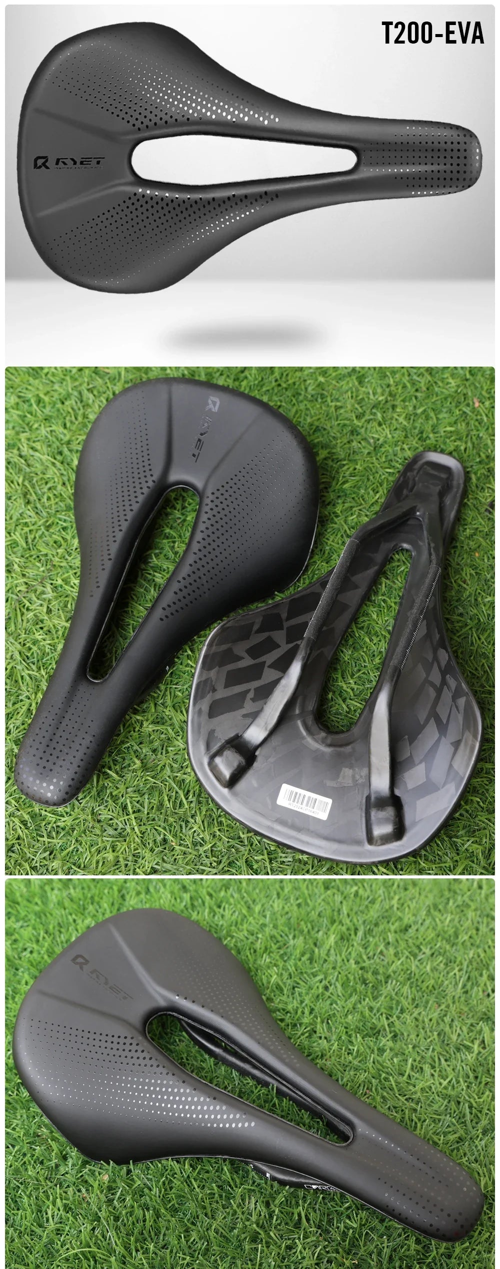 RYET 3D Printed Carbon Bike Saddle — 140/143mm Lightweight Road & MTB Cycling Seat with EVA Cushion