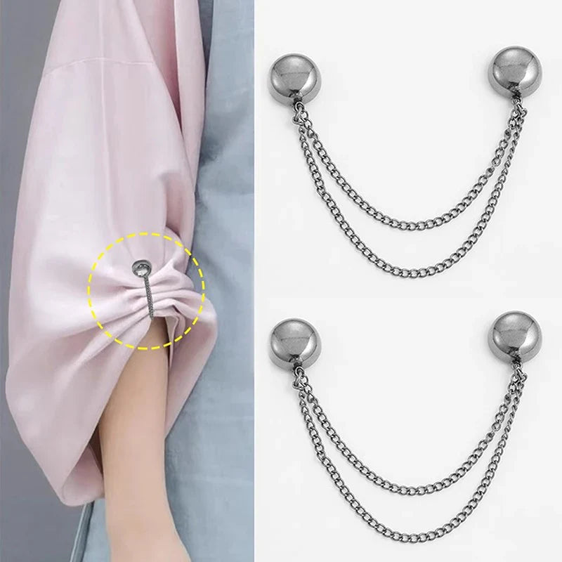 2pcs Multi-Function Magnetic Clothing Clips – Metal Button Pin for Clothes, Scarves & Pants