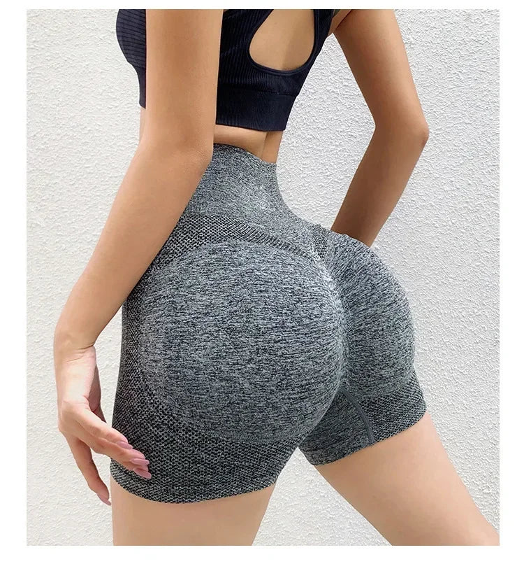 Women’s Sexy Booty Push-Up Sport Yoga Shorts — Seamless Spandex High Waist Running & Cycling Fitness Leggings