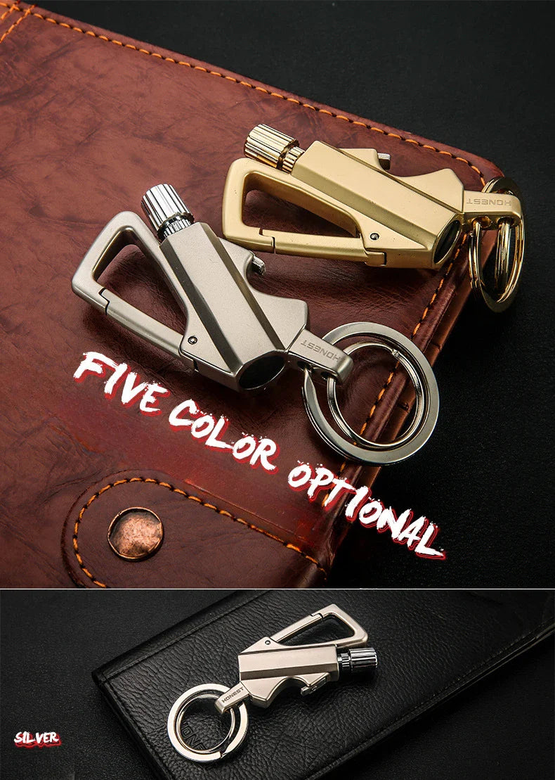 Outdoor Multifunctional Keychain Lighter — Portable Metal Kerosene Ignition Tool for Camping