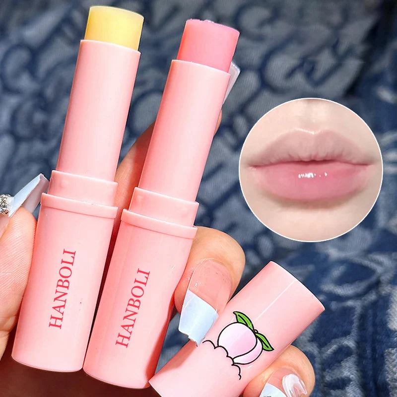 Peach Color-Changing Jelly Lip Balm – Long-Lasting Hydrating Moisturizer Korean Lip Care Lipstick