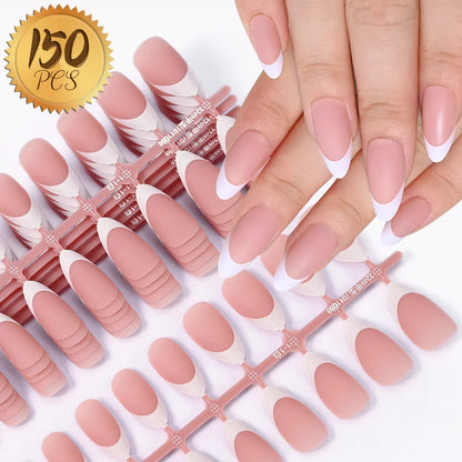 576PCS Colorful Press-On Fake Nails Set – Black & Red Oval/Square Short Full Cover Nail Tips for Salon-Style Nail Art