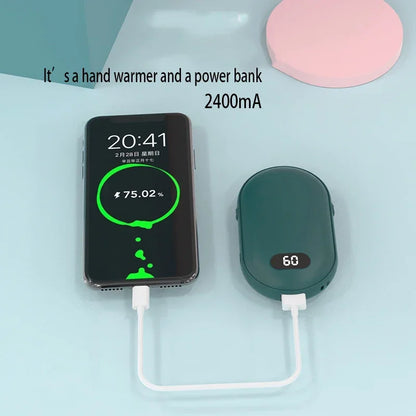 Hand Warmer USB Mobile Power Bank - Charging Electric Hand Heater Warmer with Digital Display - Mini Multi-Function Pocket Warmer