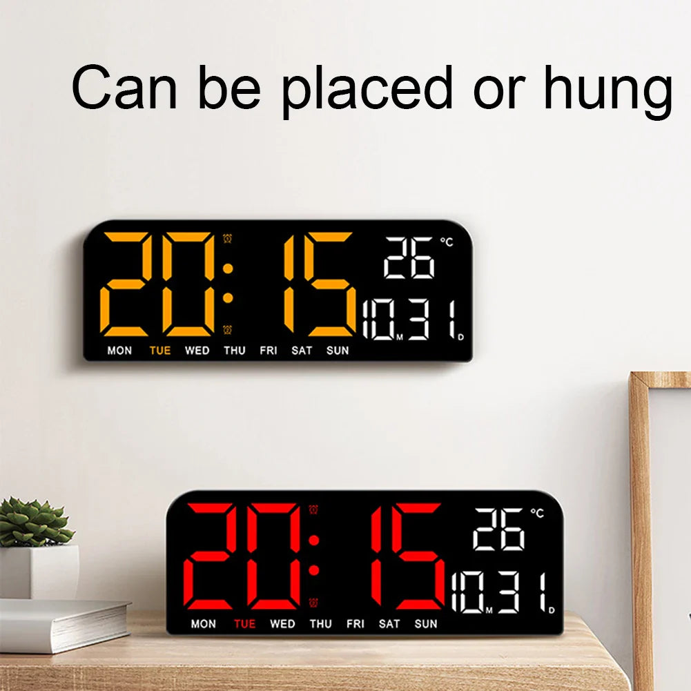Electronic Digital Clock with 5 Modes – Voice Control & Adjustable Brightness Table Clock for Office, Living Room, Bedroom Decor