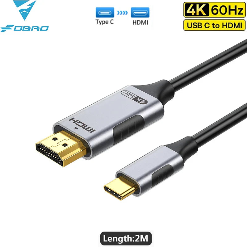 USB-C to HDMI Cable – 8K@60Hz, 4K@120Hz Type-C to HDMI Adapter for MacBook Air, iPad, HDTV, TV Converter