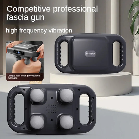 Four-Head Fascia Muscle Relaxation Massage Gun | Professional-Grade Wireless Waist Back Massager | Deep High-Frequency Vibration