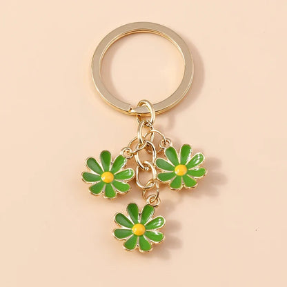 Sakura Flower Enamel Keychain - Colorful Cute Key Ring Handbag Accessory Gift for Women & Girls