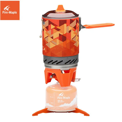Fire Maple X2 Outdoor Gas Stove Burner - Portable Cooking System with Heat Exchanger Pot, FMS-X2 Camping Hiking Gas Cooker for Tourists
