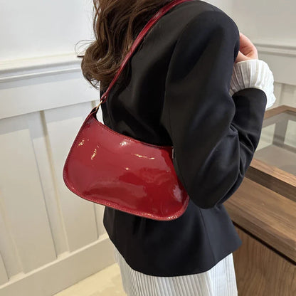 Retro Solid Color PU Leather Shoulder Bag – Fashion Women's Handbag, Casual Designer Hobo Underarm Bag