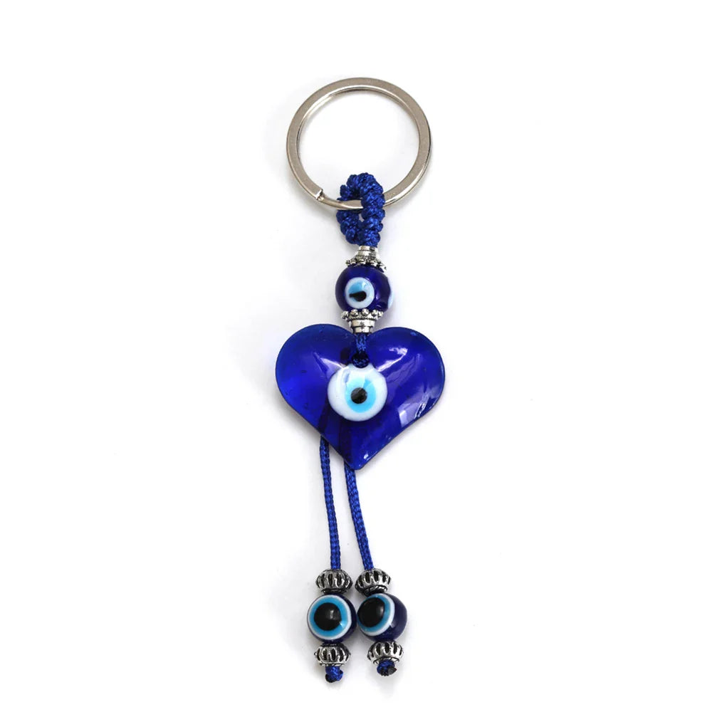 Lucky Eye Fatima Hand Keychain – Alloy Tree of Life Elephant Owl Blue Turkish Evil Eye Car Keyring Jewelry for Men & Women Gift