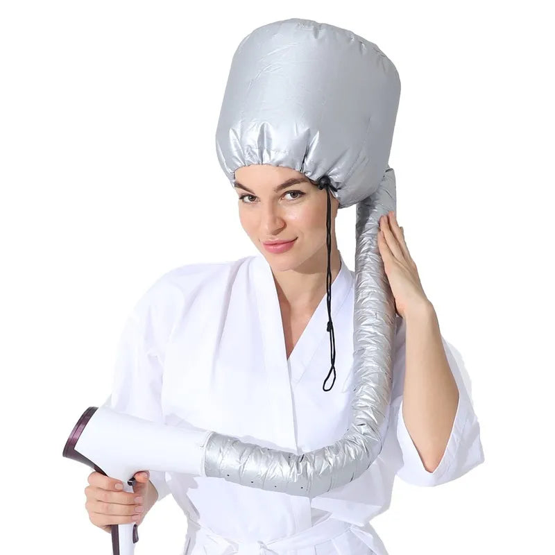 Portable Soft Hair Drying Cap Bonnet Hood Hat - Hair Perm Blow Dryer Attachment - Satin Bonnets