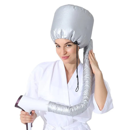 Portable Soft Hair Drying Cap Bonnet Hood Hat - Hair Perm Blow Dryer Attachment - Satin Bonnets