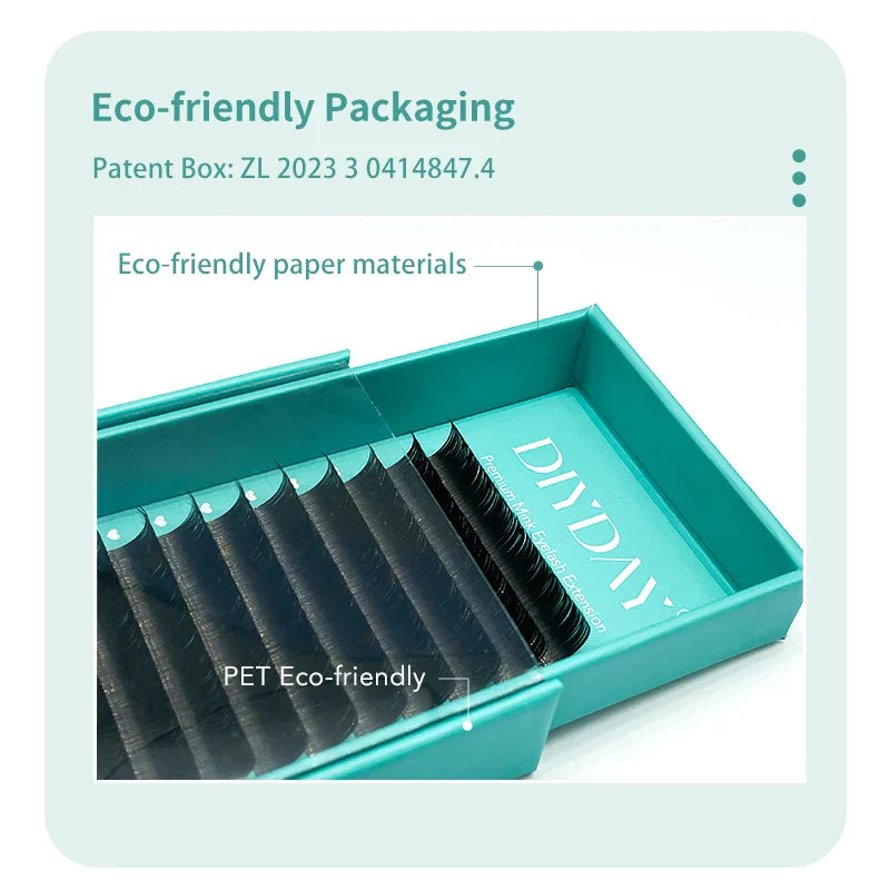 DIYDAY Flat Individual Lash Extensions – 0.15/0.20 Split Tips, Softer Ellipse Classic False Eyelashes Supplies