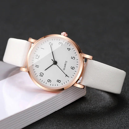Women’s Small Dial Quartz Watch – Simple Leather Strap Ladies Wristwatch Gift