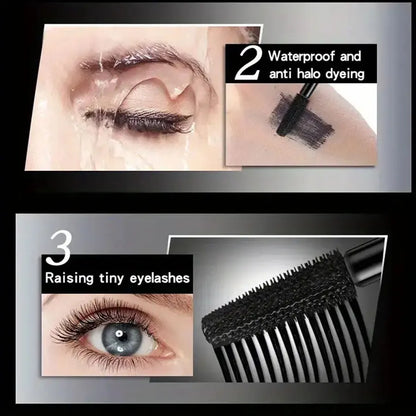 Waterproof 4D Mascara – Thick, Long, Smudge-Proof, Plump & Long-Lasting Curling for Large Eye Makeup, Makeup Tools