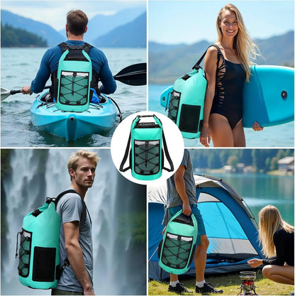 25L Waterproof Dry Bag Backpack - Roll-Top Outdoor Swimming, Kayaking & Camping Bag