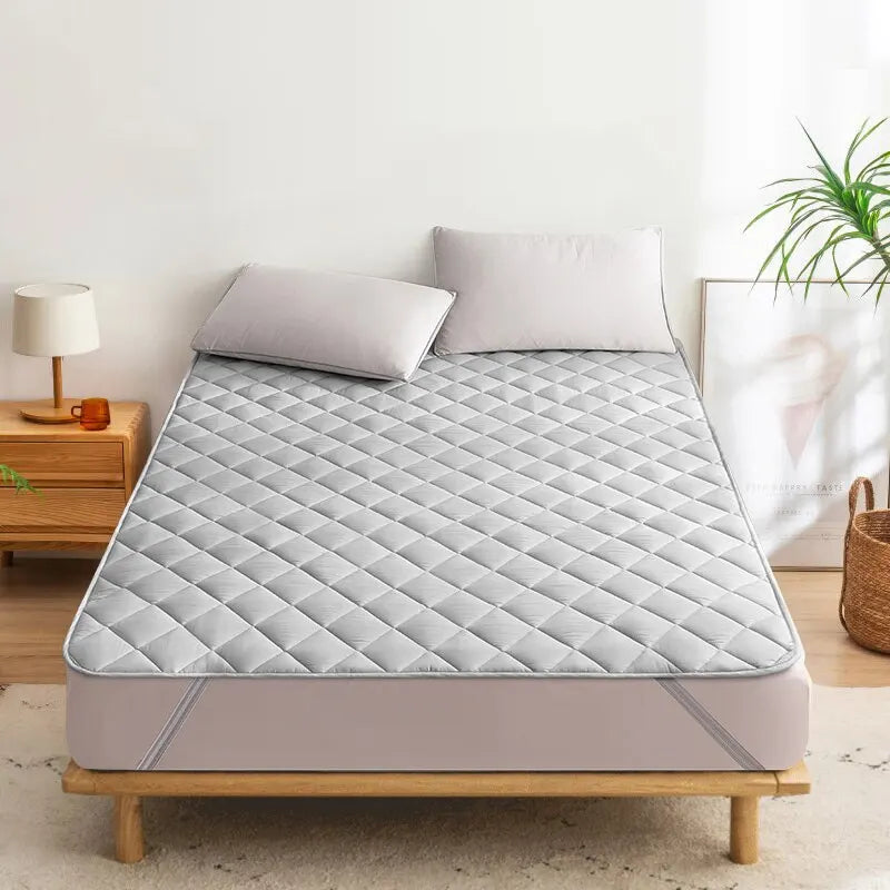Ultrasonic Washable Mattress Protector — Elastic Band Cover Pad for Bed Protection