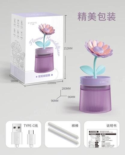 2024 Portable USB Ultrasonic Humidifier – Colorful Cup Aroma Diffuser, Cool Mist Maker & Air Purifier with Light