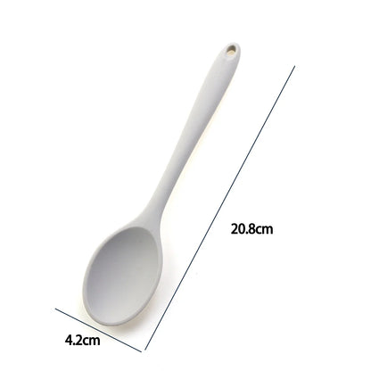 Soft Silicone Cooking Spoon - Long Handle Stirring Ladle for Kitchen Use - Essential Cooking Utensil
