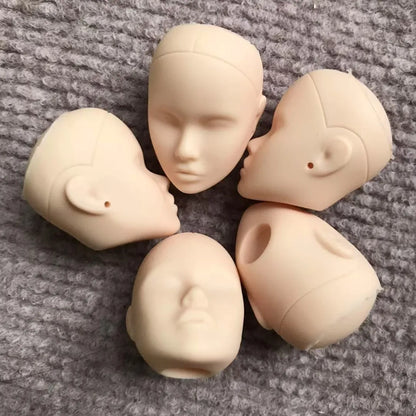 Poppy Blank Face Doll Heads — 1/6 DIY Crafting Parts in Super White, Coffee, Pink & Beige Skin for Doll Making