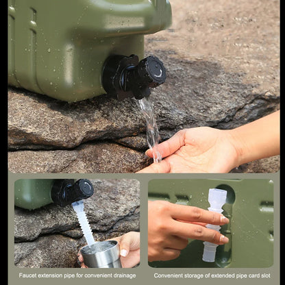 11L Portable Water Bucket - Large Capacity Canister with Detachable Faucet, No Leakage for Outdoor Travel and Driving