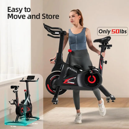 Indoor Stationary Cycling Bike – Adjustable Magnetic Resistance, Smart App Integration, 300lb Capacity Stable Exercise Bike