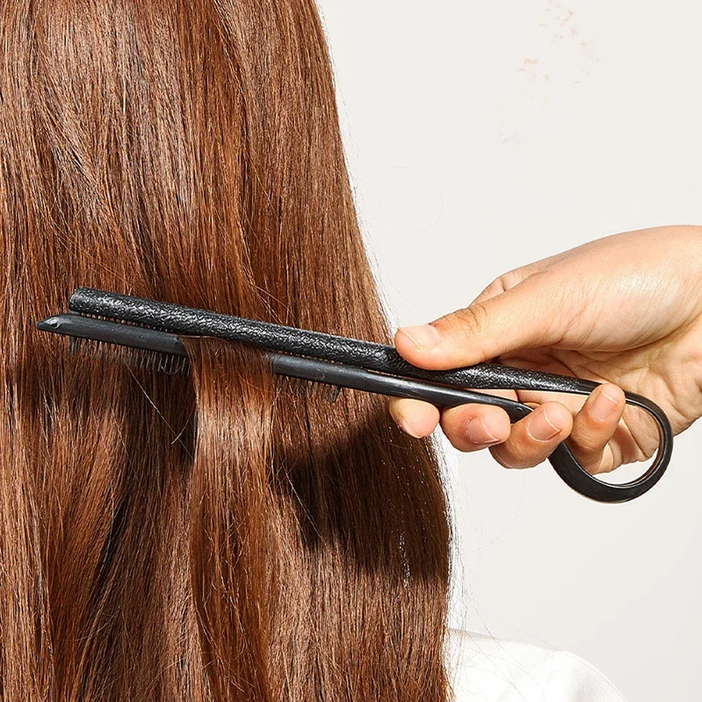 Hair Straightening Comb - V-Type Straightening Brush for Women, DIY Salon Haircut & Professional Styling Tool