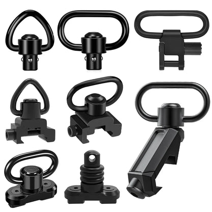 2PCS Tactical QD Sling Swivel Mount – 360° Quick Release Adapter for Rifle, Gun Sling Buckle Attachment Accessory