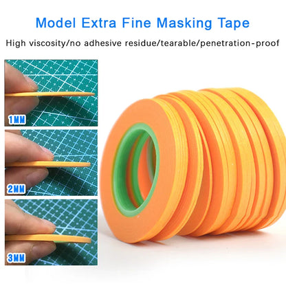 Model Spraying Ultra Fine DIY Masking Tape 1mm/2mm/3mm Wide - 18m Special Coating Covering Tape