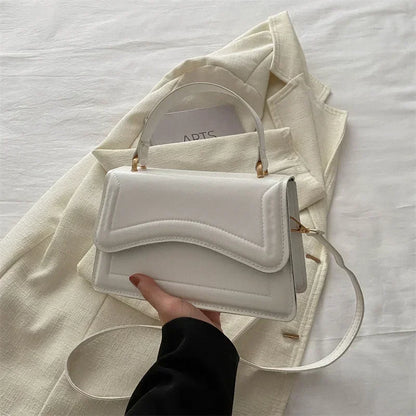 Women's PU Leather Crossbody Handbag – Solid Color Shoulder Purse & Small Messenger Tote Bag