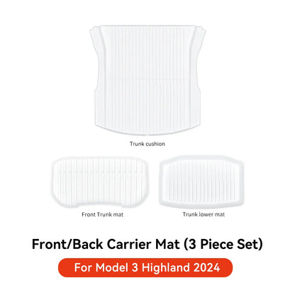 YZ TPE White Foot Pad — Fully-Surrounded Floor Liner for Tesla Model 3 & Model Y (2021–2025) | Waterproof, Non-Slip