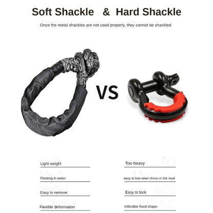 41,000lbs Soft Shackle Synthetic Rope – Heavy Duty Offroad 4X4 Tow Shackle Strap with Protective Sleeve for Jeep, Truck, SUV