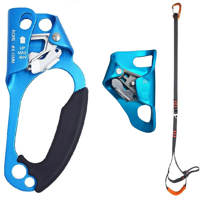 Outdoor Rock Climbing Hand Ascender – Left & Right Hand SRT Rope Ascend Device Mountaineering Tool