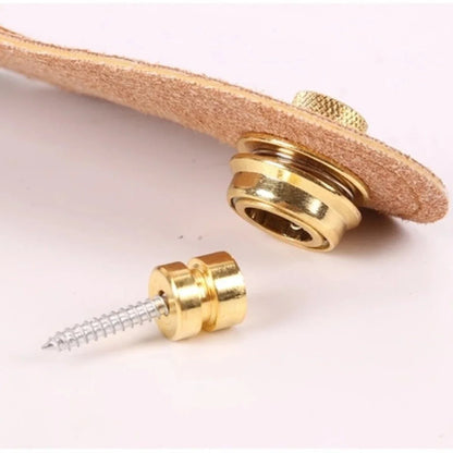 Miwayer Guitar Strap Lock - Heavy Duty Metal Button Security Straplock for Electric, Acoustic, Bass & Ukulele