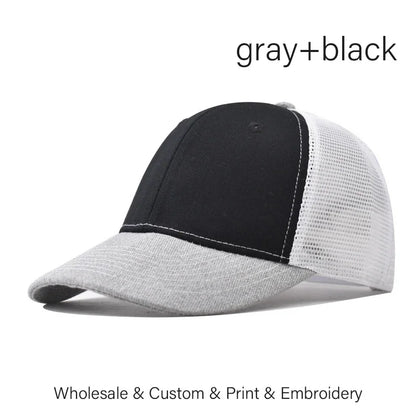 Custom Embroidered Baseball Cap - DIY Logo Mesh Hat for Men & Women, Adjustable Cotton Unisex Cap