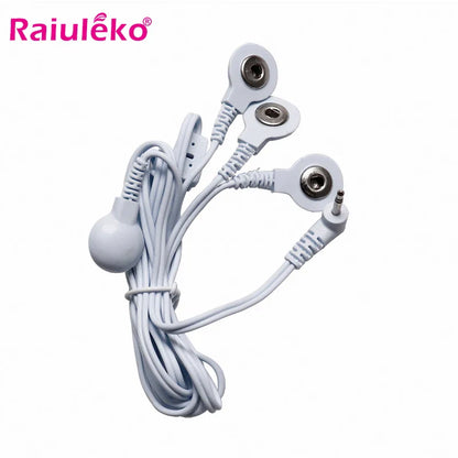 4-Button Electrode Wires – TENS Unit Lead Cables with Standard 2.5mm Connection for EMS & Massage Tools