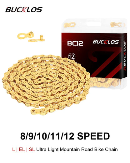 BUCKLOS MTB Bike Chain – 12 & 11 Speed Mountain & Road Bicycle Chain, Compatible with 8-12 Speed Cycling Parts