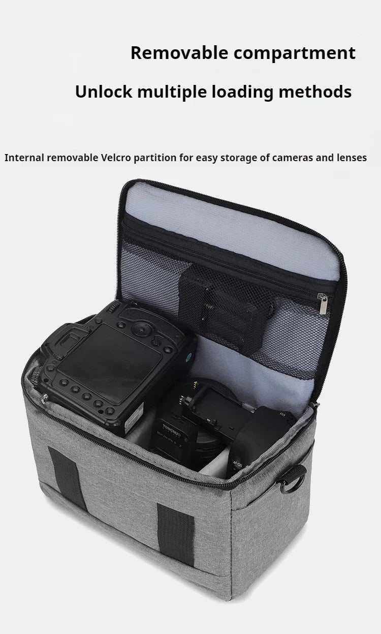 DSLR Camera Shoulder Bag – Portable Nylon Handbag for Sony, Nikon, Canon, Panasonic Equipment, Crossbody Style